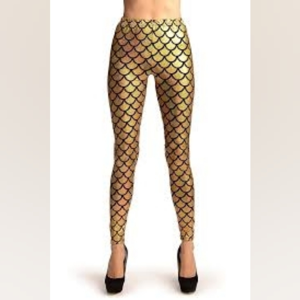 iHeartRaves Gold Scale Leggings